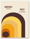Arche Orange, affiche Bauhaus geometrique sur fond colore