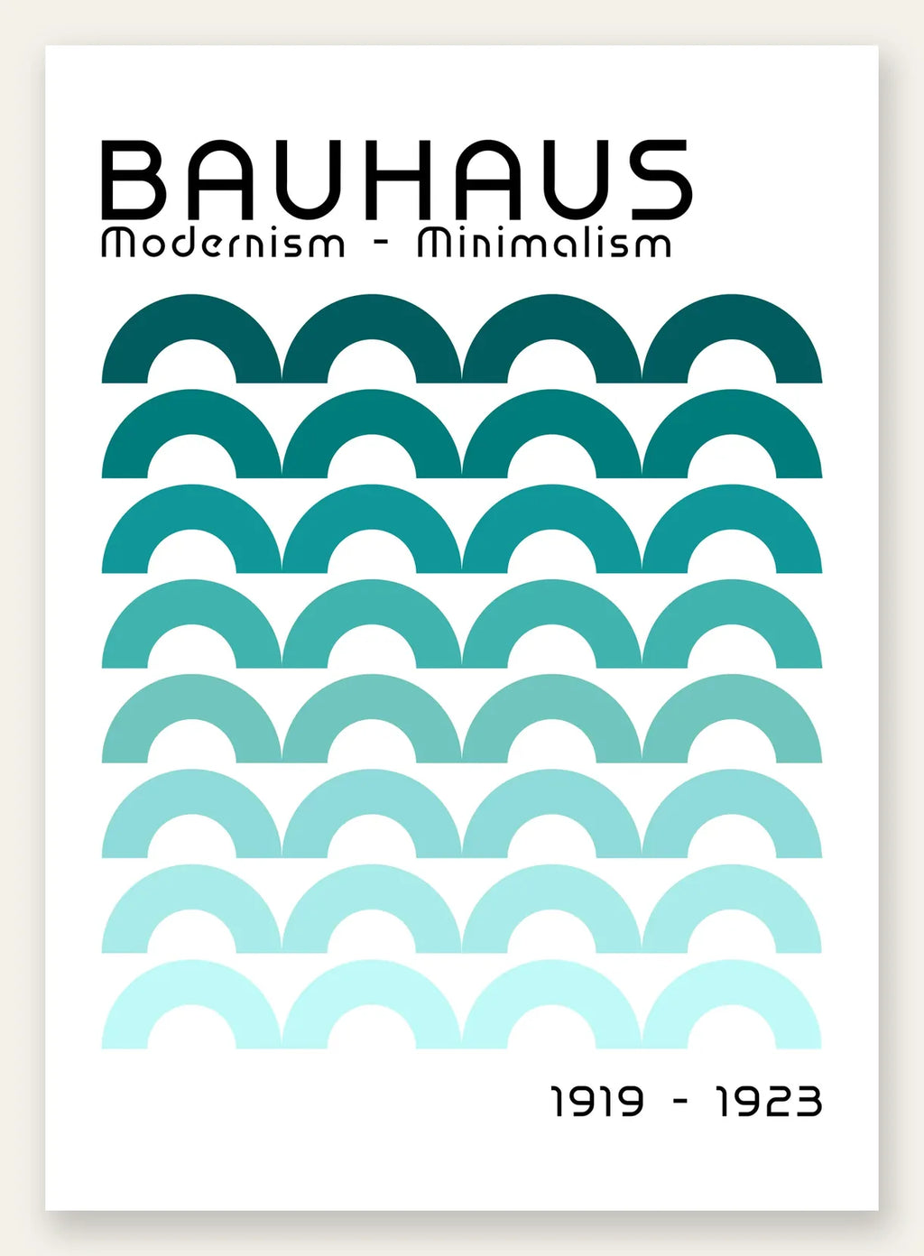 Arches Brunes, affiche Bauhaus geometrique sur fond colore