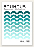 Arches Brunes, affiche Bauhaus geometrique sur fond colore
