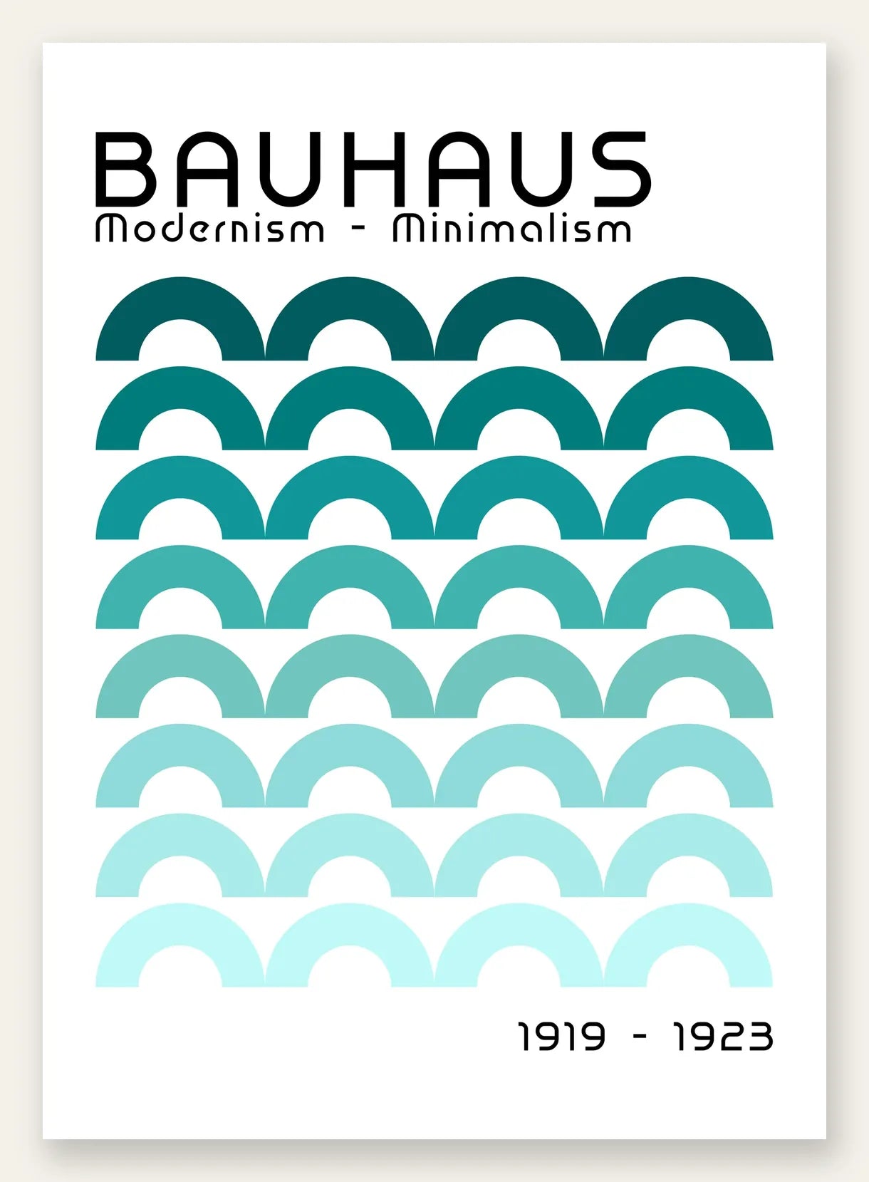 Arches Brunes, affiche Bauhaus geometrique sur fond colore