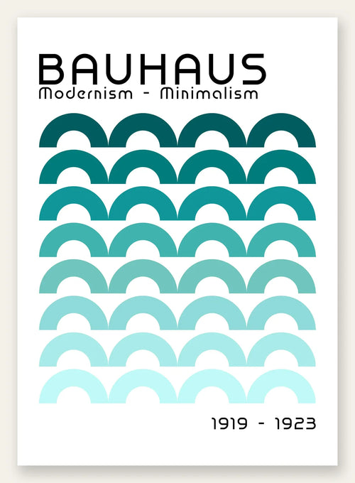 Arches Brunes, affiche Bauhaus geometrique sur fond colore
