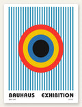 Cible et Rayures, affiche Bauhaus geometrique sur fond colore