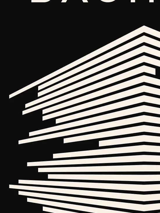 Gros plan sur gratte-ciel de lignes de l'affiche Bauhaus geometrique
