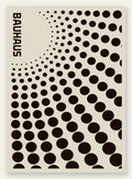 Degrade de Points, affiche Bauhaus geometrique sur fond colore