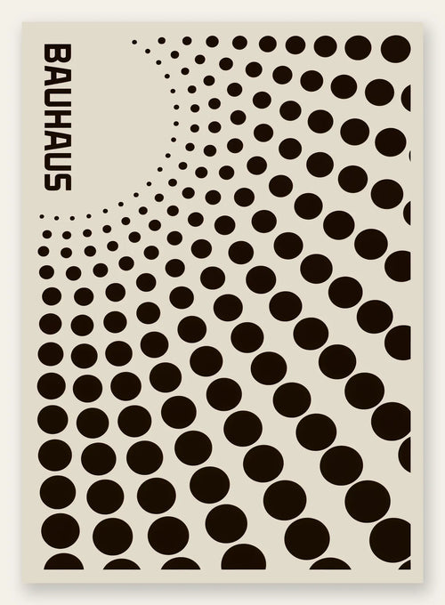 Degrade de Points, affiche Bauhaus geometrique sur fond colore