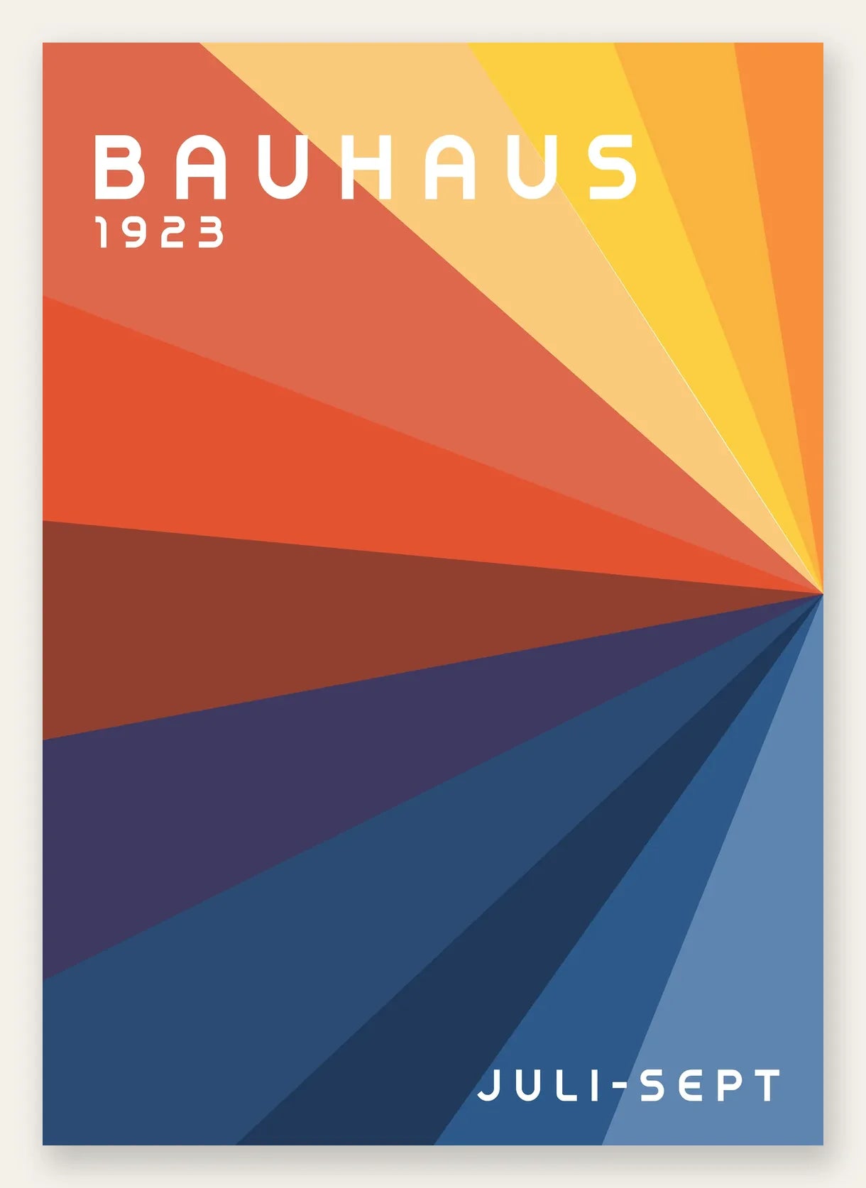 Roue de Couleurs, affiche Bauhaus geometrique sur fond colore