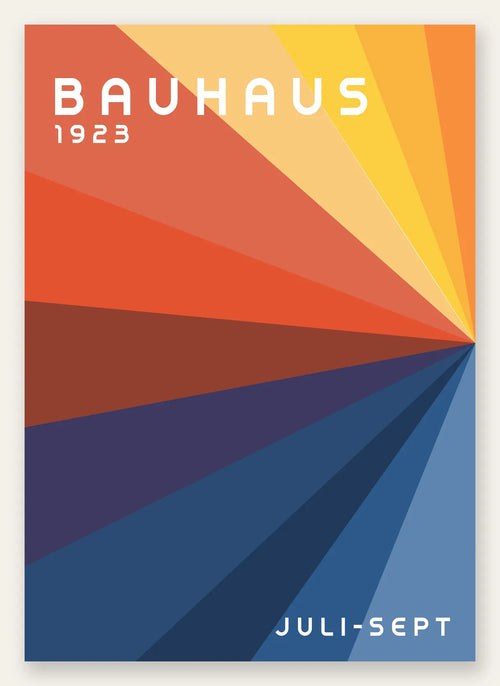 Roue de Couleurs, affiche Bauhaus geometrique sur fond colore