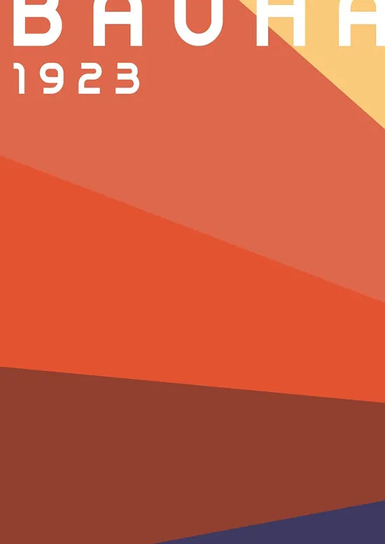 Gros plan sur roue de couleurs de l'affiche Bauhaus geometrique