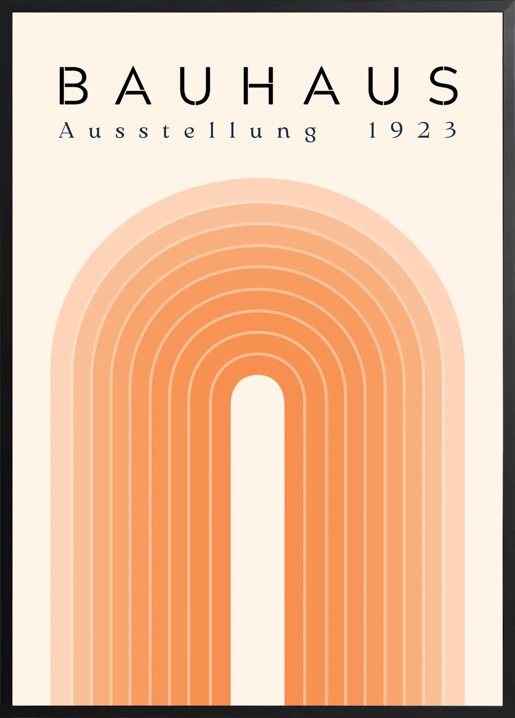 Encadrement noir mat autour de l'affiche Bauhaus sabliers noirs