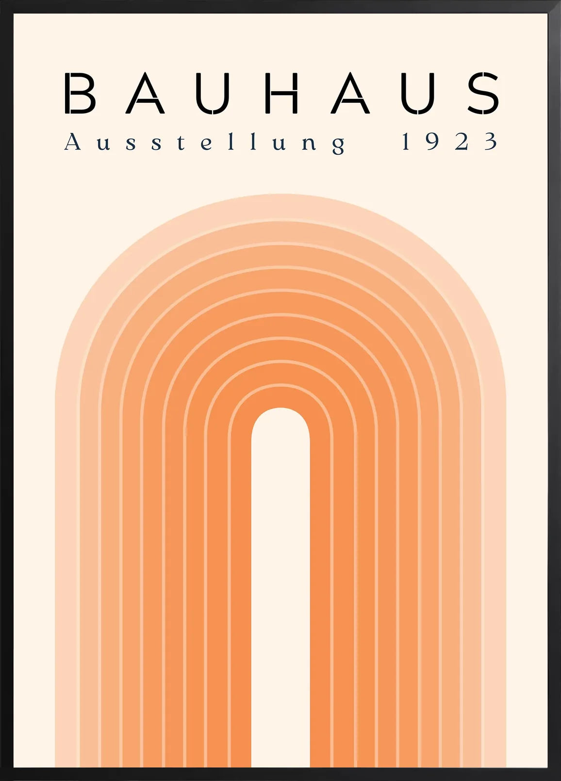 Encadrement noir mat autour de l'affiche Bauhaus sabliers noirs