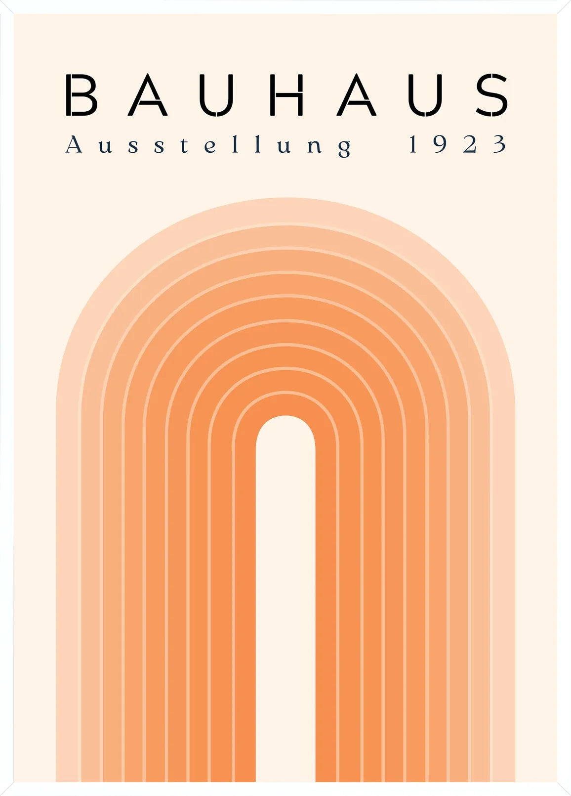 Cadre blanc epure presentant l'affiche Bauhaus sabliers noirs