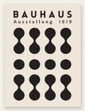 Sabliers et Points, affiche Bauhaus geometrique sur fond colore