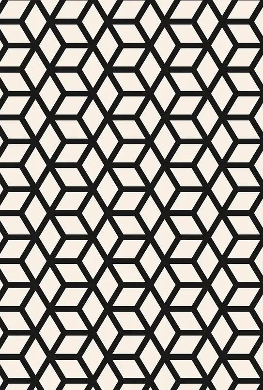 Gros plan sur treillis de cubes de l'affiche Bauhaus geometrique