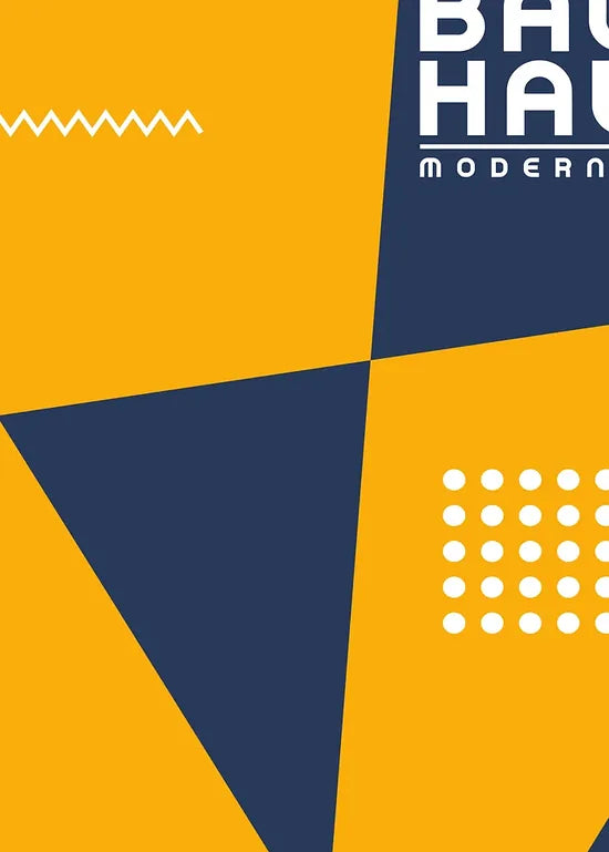 Gros plan sur triangles modernistic de l'affiche Bauhaus geometrique