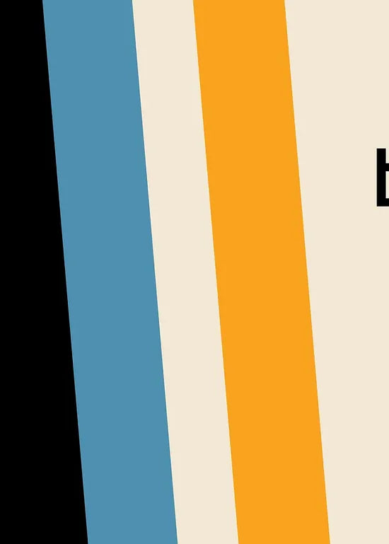 Gros plan sur vagues turquoise de l'affiche Bauhaus geometrique