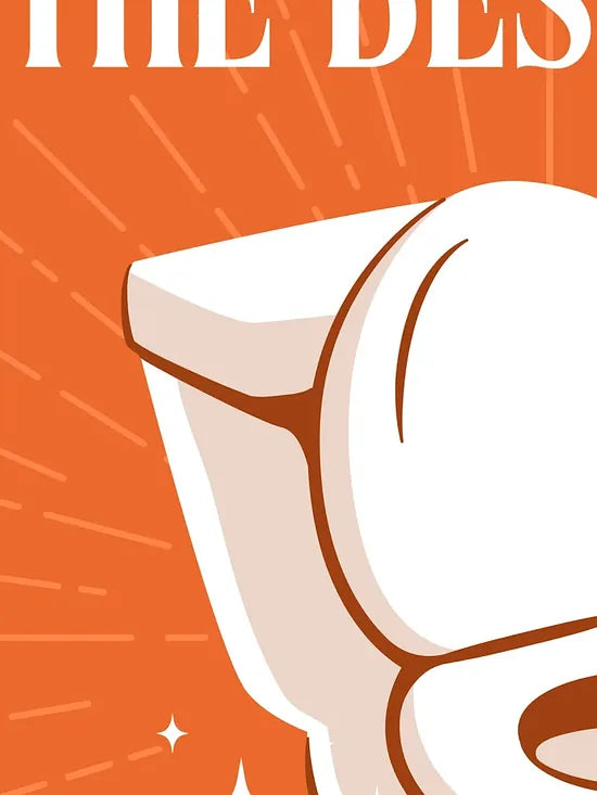 Gros plan sur les toilettes blanches et les etincelles sur fond orange