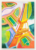 Affiche Delaunay Tour Eiffel orphisme, facettes colorees sur le Champ-de-Mars