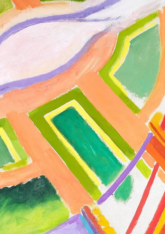 Gros plan sur les facettes colorees de la Tour Eiffel de Delaunay