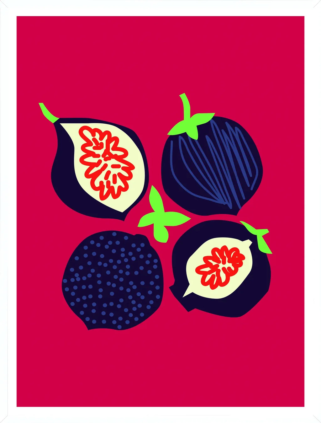 Cadre blanc epure presentant l'affiche cuisine figues fruit