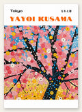 Affiche cerisier a pois de Kusama art japonais