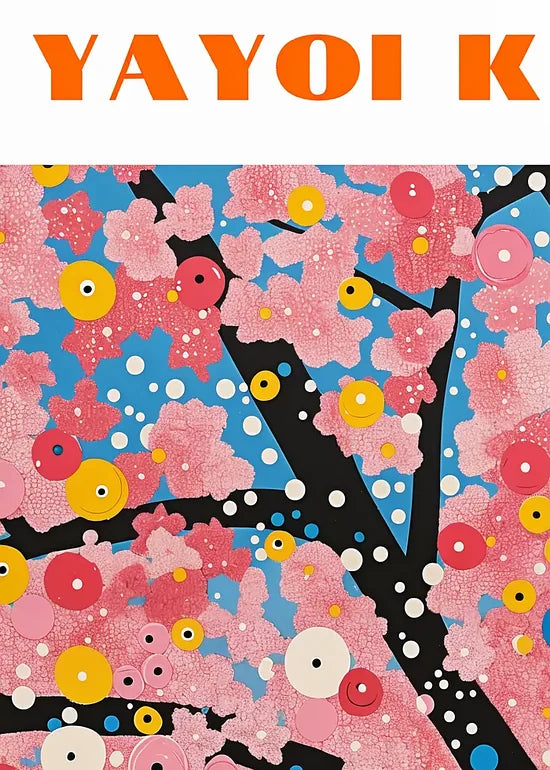Gros plan sur cerisier a pois de Kusama