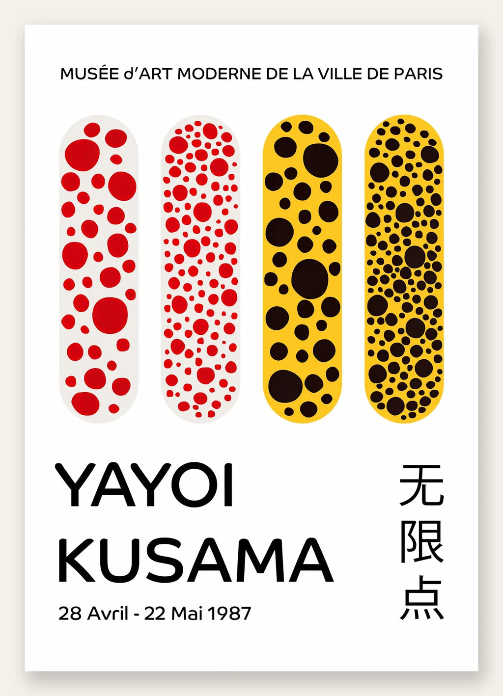 Affiche capsules a pois de Kusama art japonais