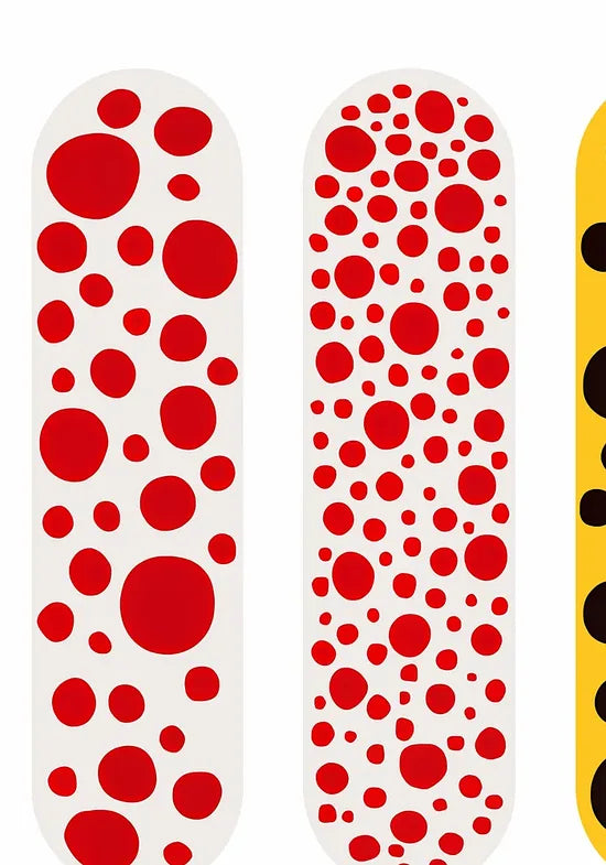 Gros plan sur capsules a pois de Kusama