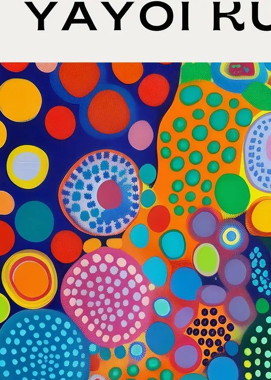 Gros plan sur cercles multicolores de Kusama