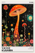 Affiche champignon orange de Kusama art japonais