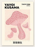 Affiche champignon rose de Kusama art japonais
