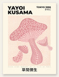 Affiche champignon rose de Kusama art japonais