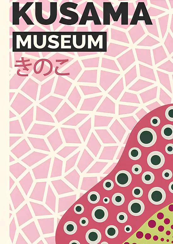 Gros plan sur champignons magenta de Kusama