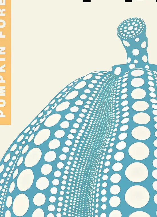 Gros plan sur les pois de la citrouille bleue de Kusama