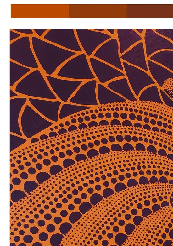 Gros plan sur les pois de la citrouille orange feu de Kusama