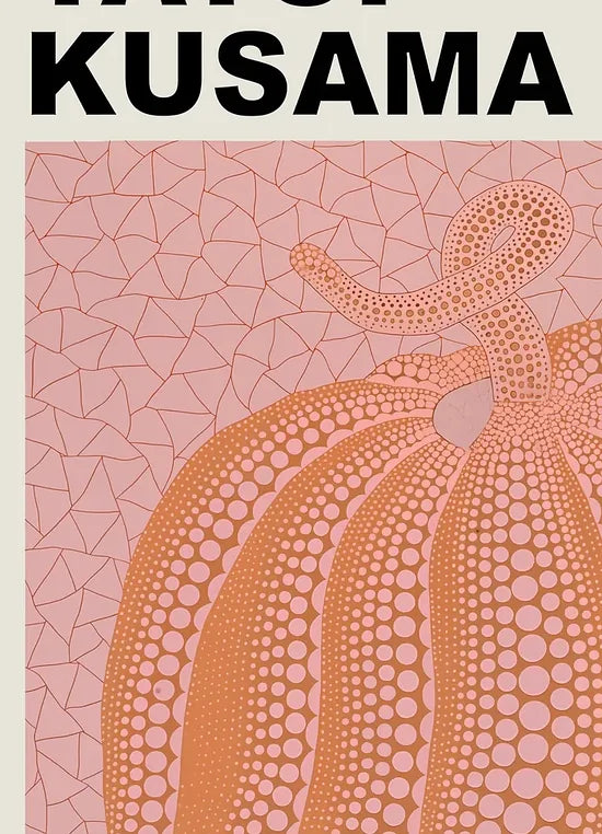 Gros plan sur les pois de la citrouille orange de Kusama