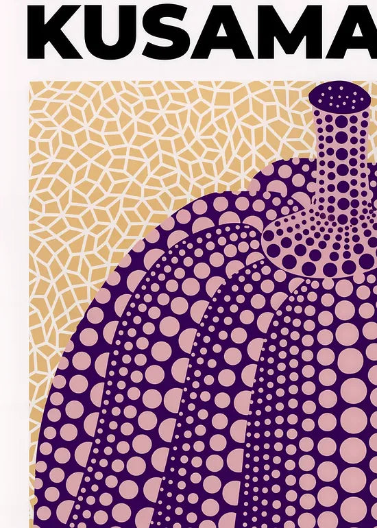 Gros plan sur les pois pales de la citrouille violette de Kusama