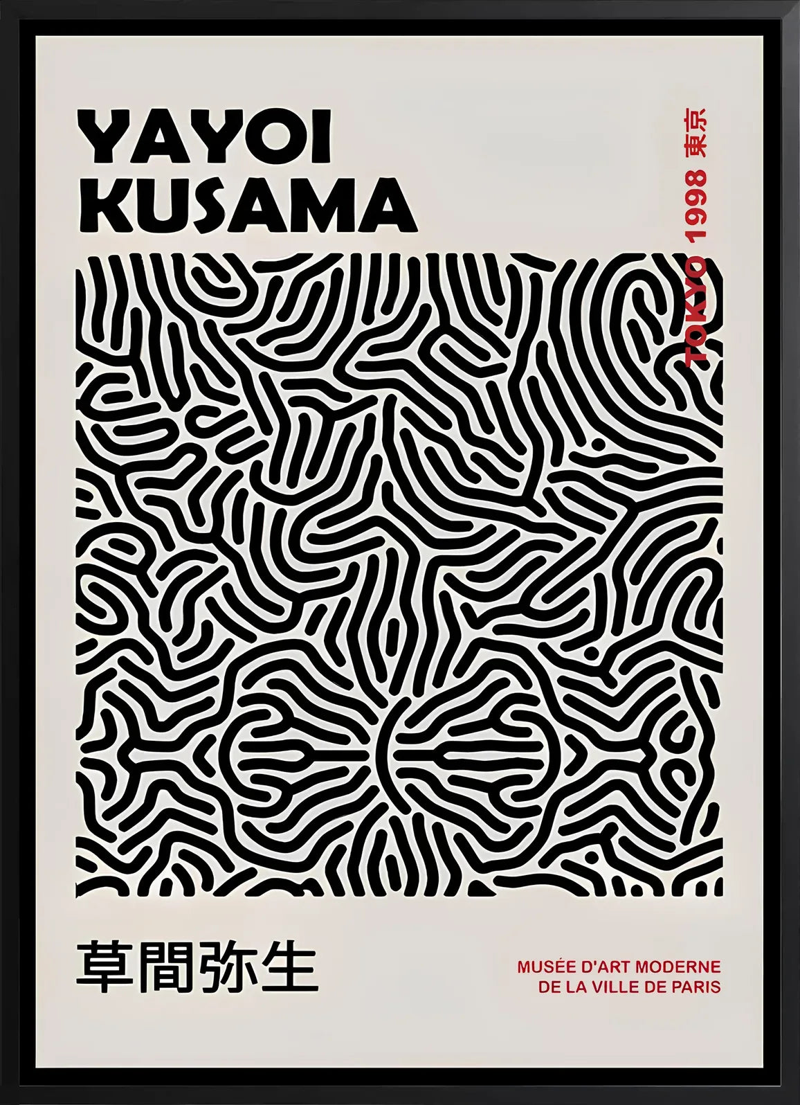 Encadrement noir mat autour de filet infini de Kusama