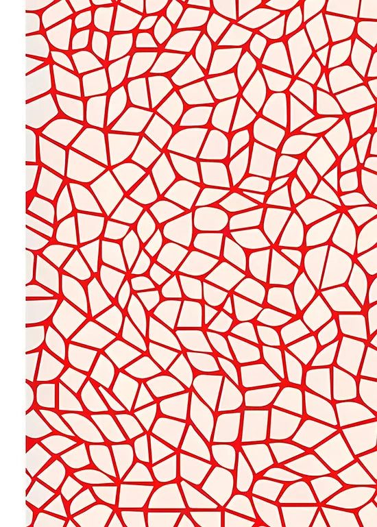 Gros plan sur filet infini rouge de Kusama