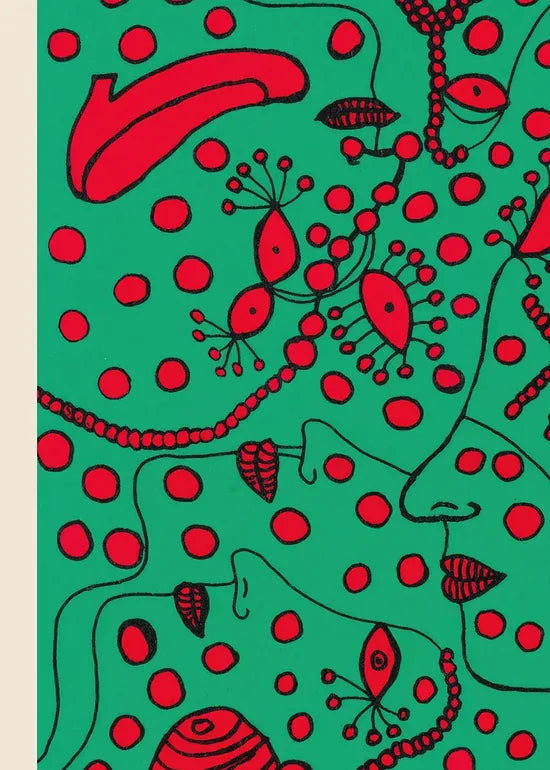 Gros plan sur formes rouges de Kusama
