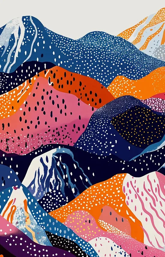 Gros plan sur montagnes du Fuji de Kusama