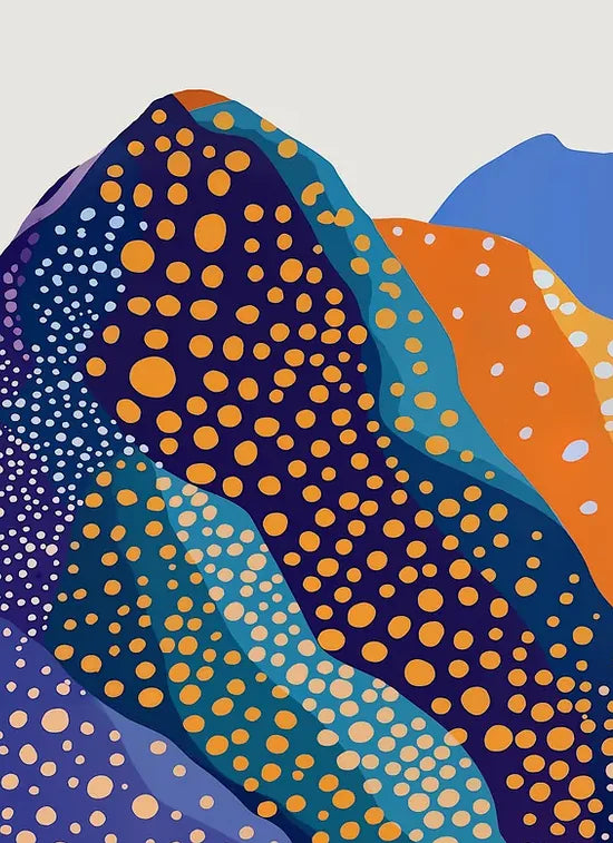 Gros plan sur montagnes Fuji de Kusama