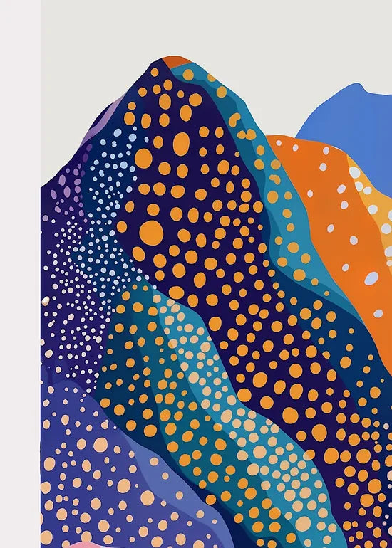 Gros plan sur montagnes Fuji de Kusama