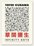 Affiche pois noir et blanc de Kusama art japonais