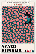 Affiche pois corail de Kusama art japonais