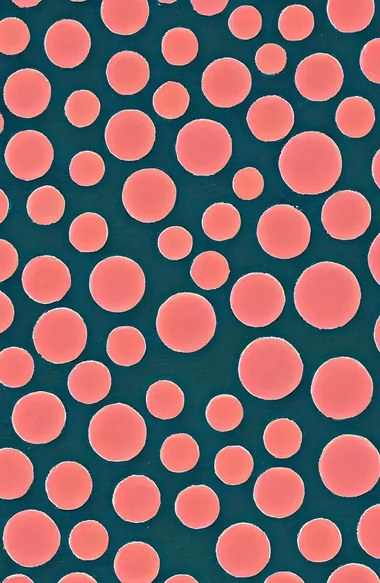 Gros plan sur pois corail de Kusama