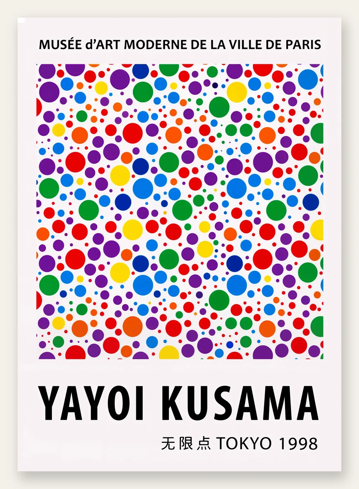 Affiche pois multicolores de Kusama art japonais