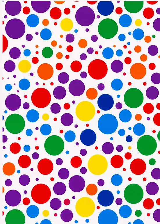 Gros plan sur pois multicolores de Kusama