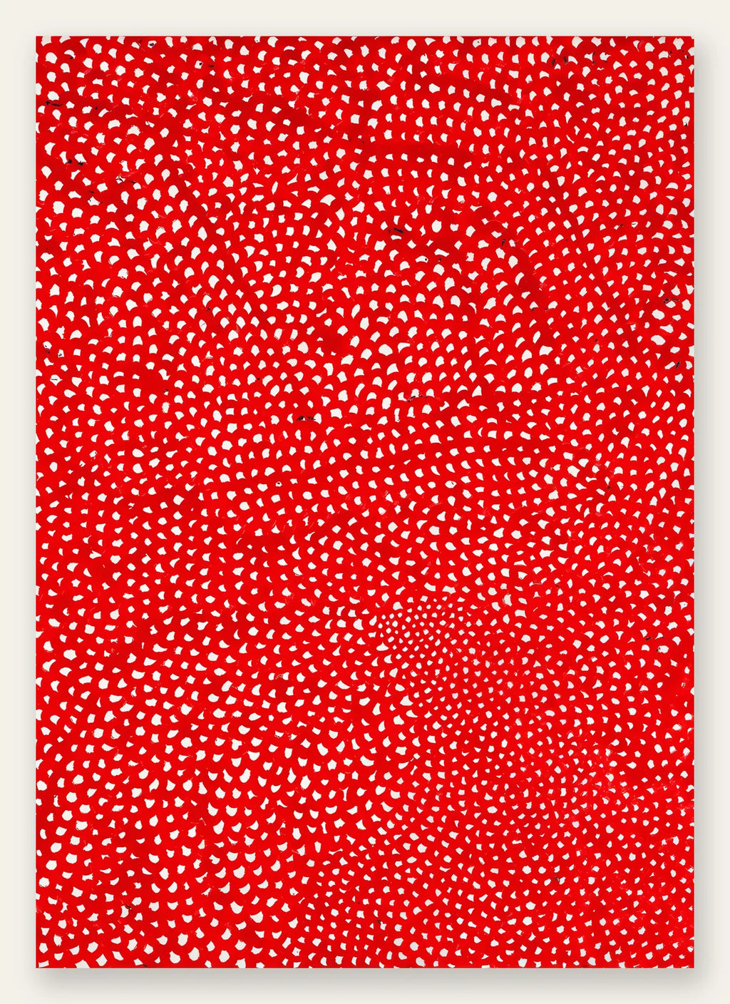Affiche pois rouge et blanc de Kusama art japonais
