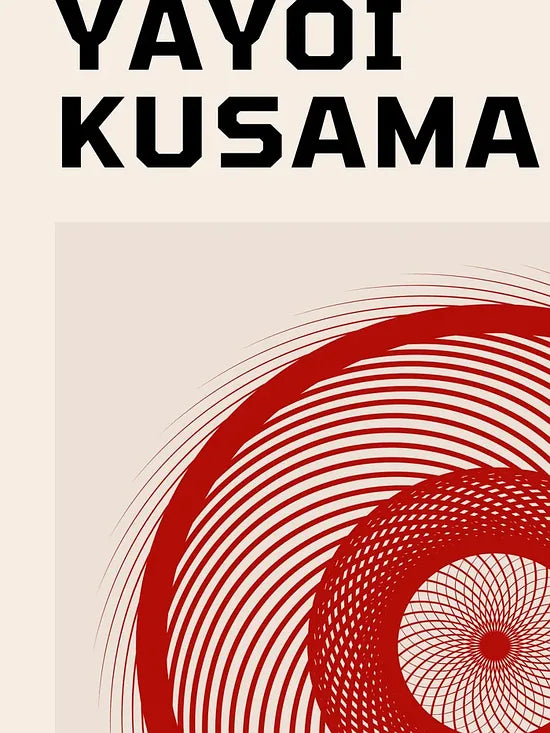 Gros plan sur spirale rouge de Kusama