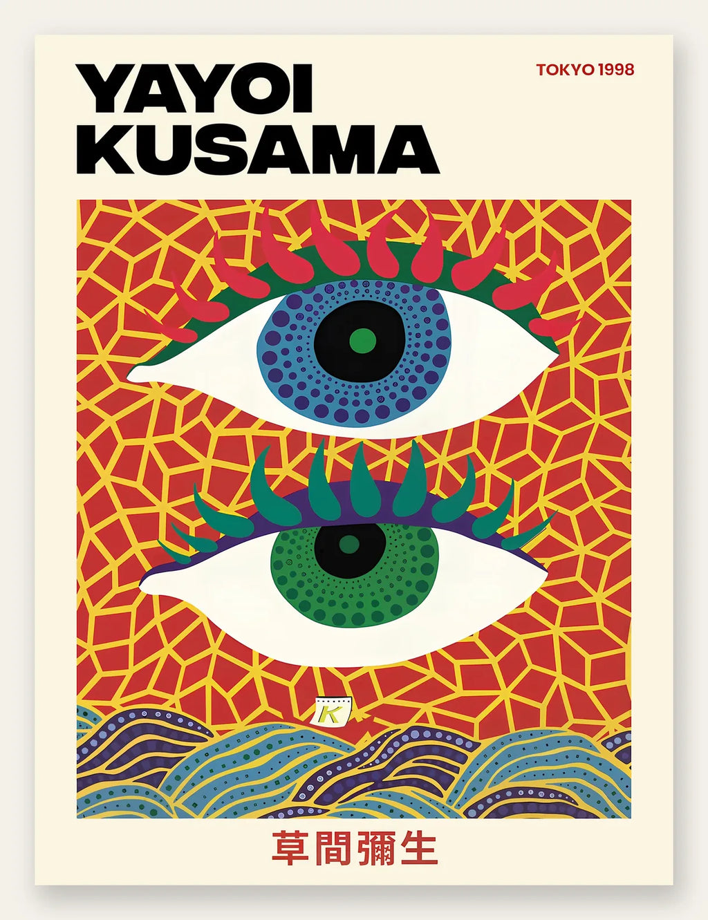 Affiche yeux a pois de Kusama art japonais